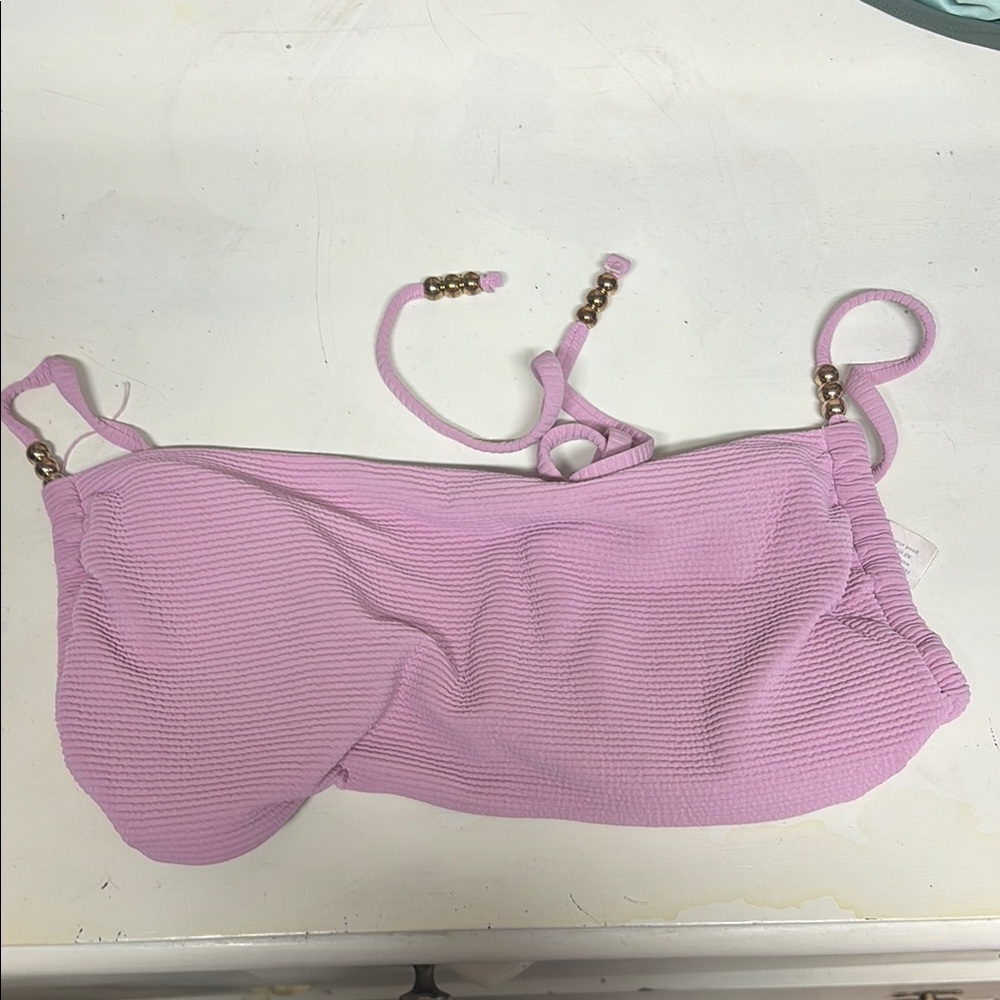Aerie Light Pink Ribbed Bandeau